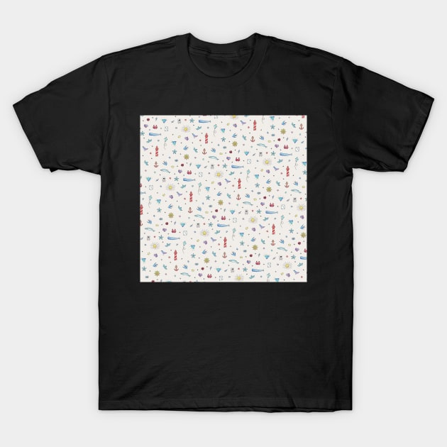 Nautical Tattoo Collection T-Shirt by melomania